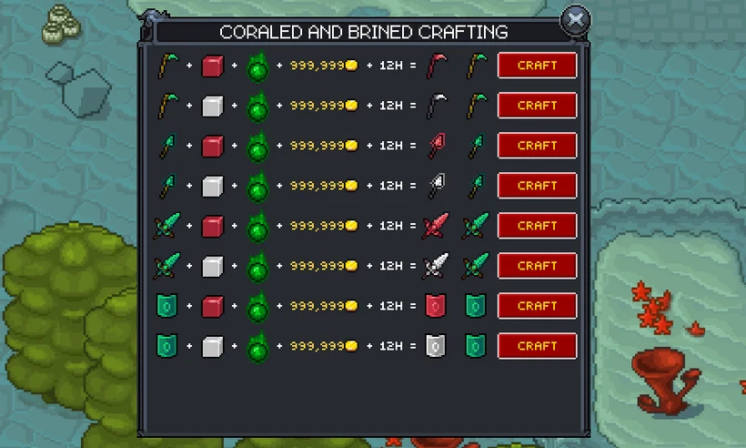 The crafting interface in Fantasy Online 2